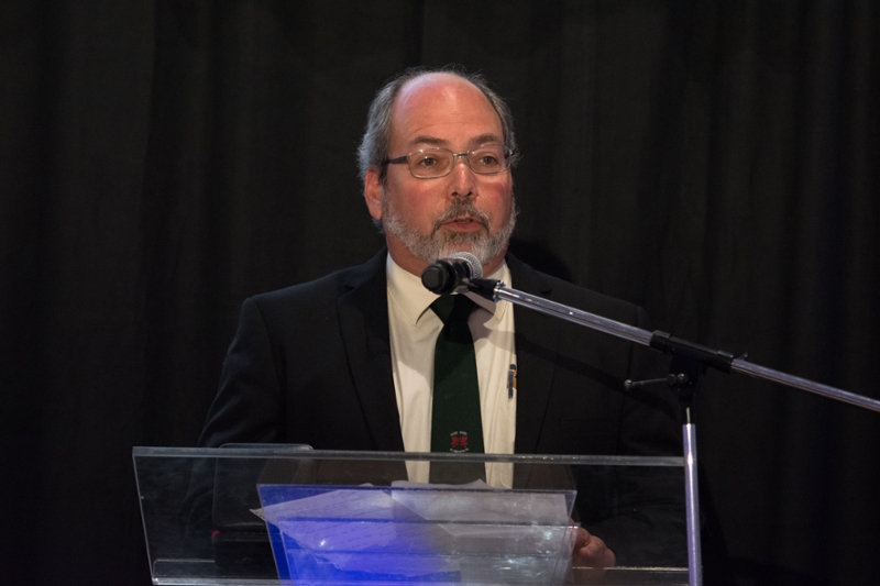 John Pomeroy gives a speech at the Canadian Geophysical Union banquet on May 31 in Vancouver. (Photo credit: Chris Marsh)