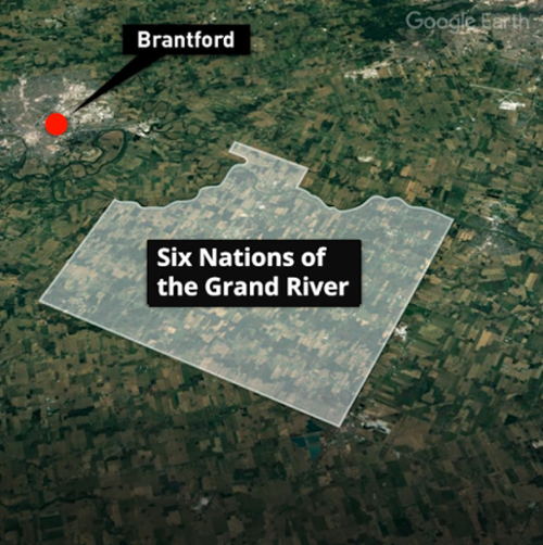 Location of Six Nations reserve. (Source: CBC)